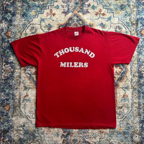 Vintage 80s Thousand Milers Biker T-shirt Size XL - Picture 1 of 5